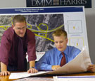 Two students preparing a presentation
